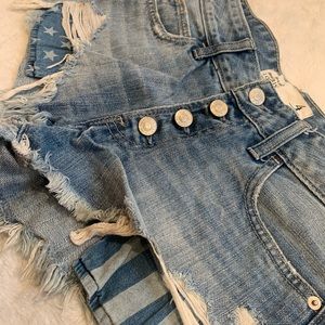 Stars and strips denim shorts
